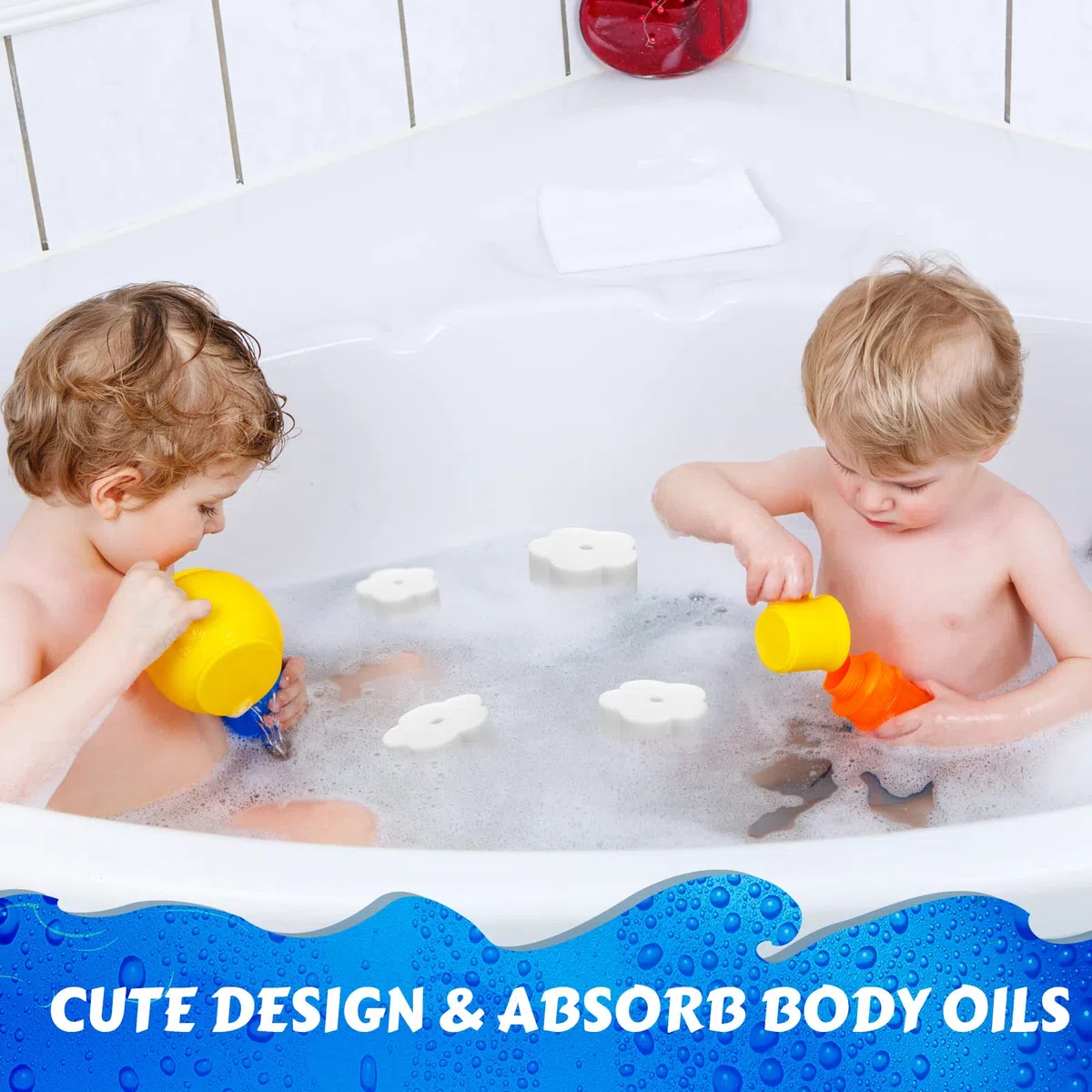 40 Esponjas de Escoria Absorbente de Aceite Herramientas de Limpieza de Esponja de Aceite Esponja de Escoria de Filtro para Bañera de Hidromasaje, Piscinas y SPA (Estilo Florete)