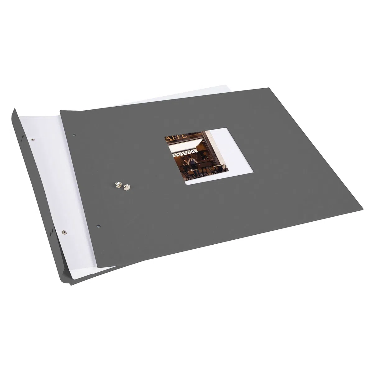 goldbuch 28825 Bella Vista - Álbum de fotos de 39 x 31 cm, 40 páginas blancas con separadores de pergamino, ampliable, color gris