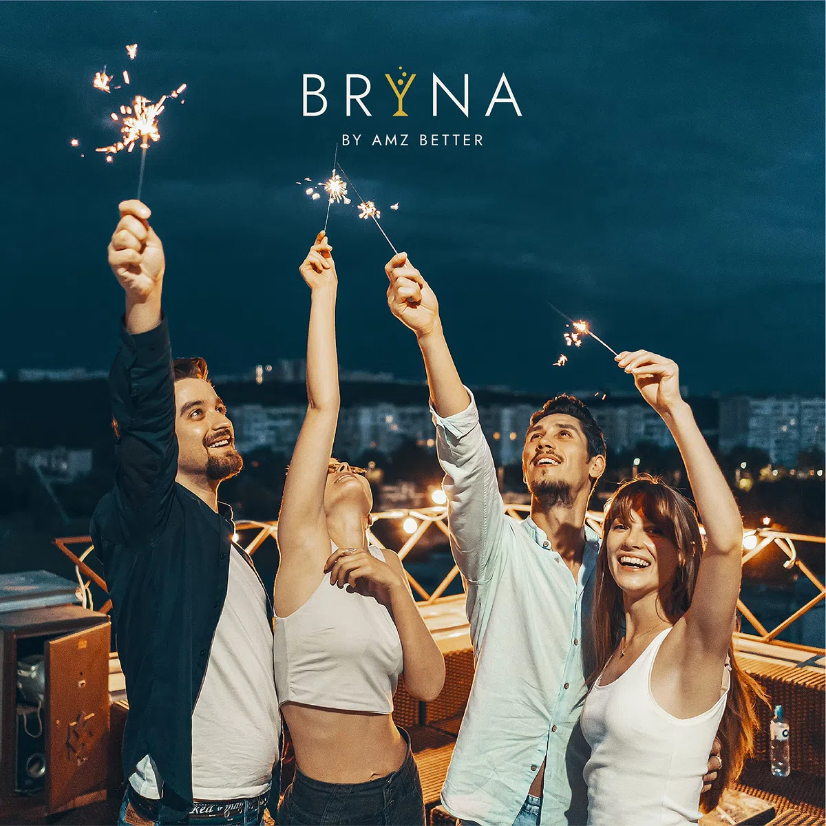 BRYNA - Set 6 Piezas Vasos GIN 75 cl de Policarbonato (Plástico Rígido), 100% Diseño Italiano, Vasos Irrompibles, Copas de Vino Reutilizables y Lavables, Transparente