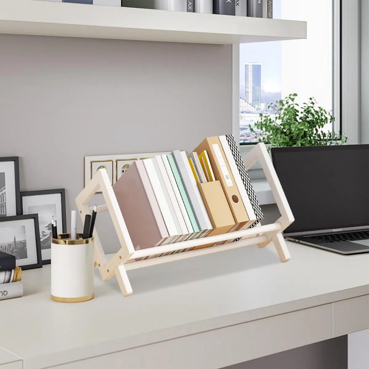 Estantería de Escritorio – Soporte para Libros | de Mesa, Estante de Almacenamiento de Libros pequeños, estantería inclinable de Escritorio, Organizador de Escritorio inclinable