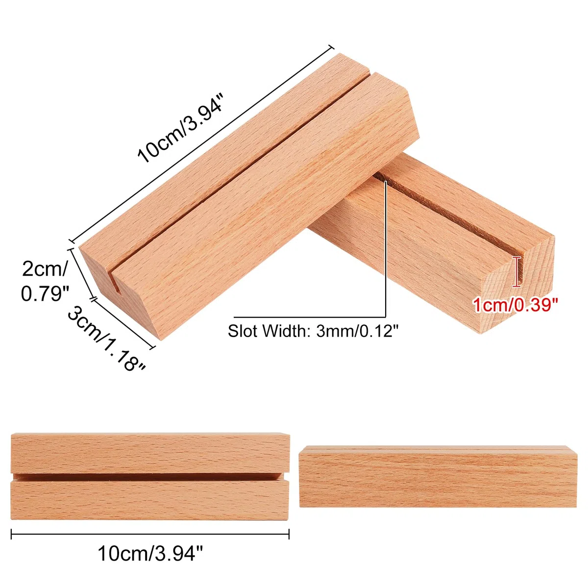 16 Piezas Soportes para Tarjetas de Madera, 10x3x2cm Soporte Fotos para Bodas, Banquetes y Fiestas, Portanúmeros Portamenús de Mesa para Restaurantes (Oscuro)