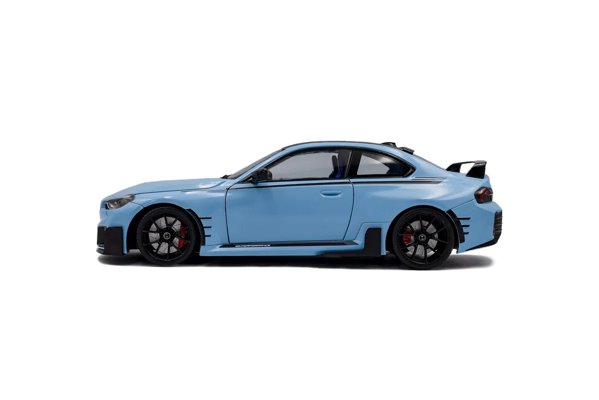 Solido BMW M2 (G87) Piezas de rendimiento Zandvoort Blue 2024 Modelo de coche fundido a presión - SKU S1812901 a escala 1:18