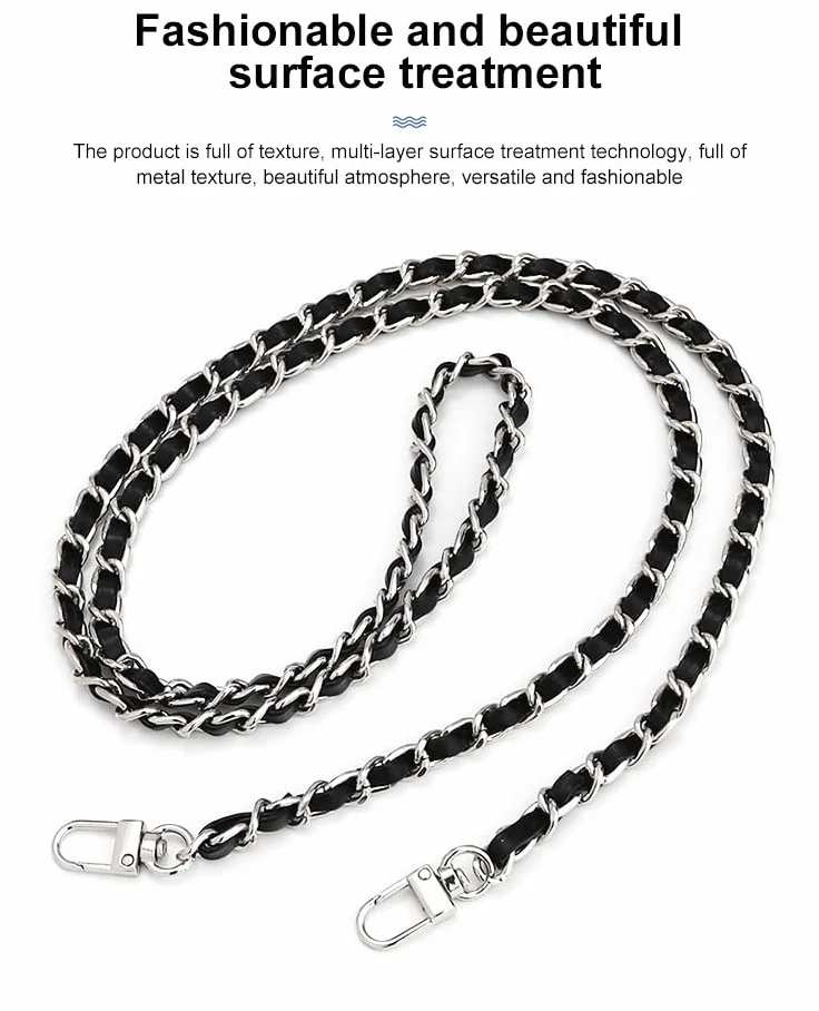 Cadena Para Bolso 5/10 Uds correa de hombro de cadena de Metal correa de bolso de hombro de cuero de PU desmontable cinturones de 120cm de largo for bolso Correa accesorios for bolso Cadena Bolso(Num8