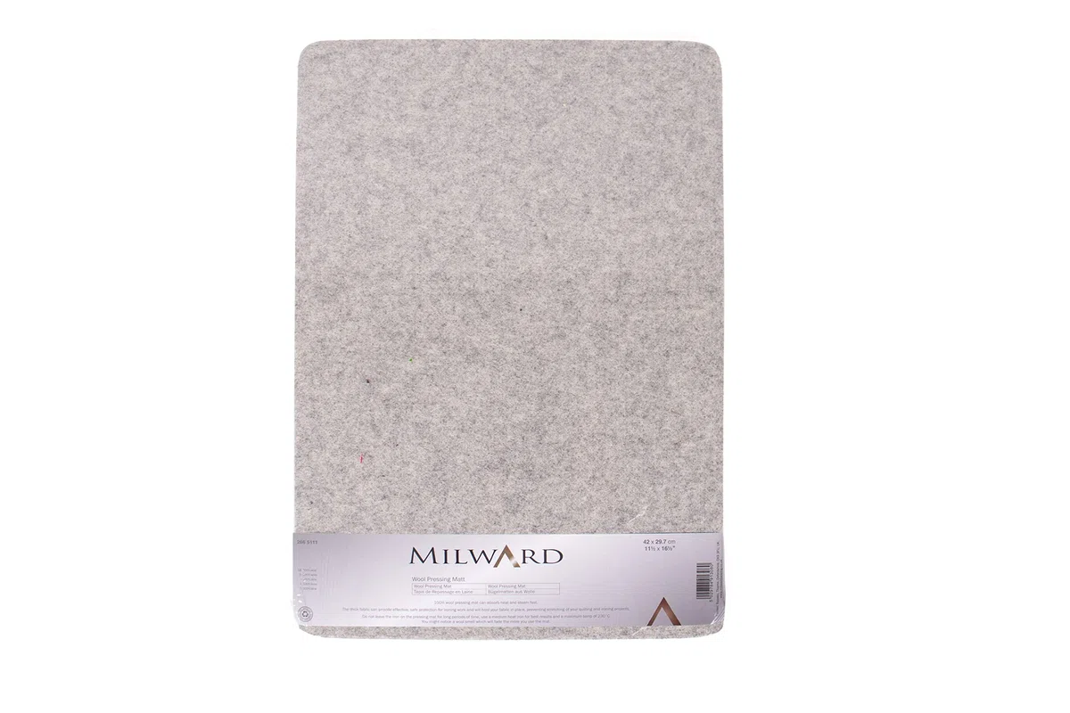 Milward Alfombrilla de prensado de Lana A3, Acolchado, Manualidades, Bordado, Costura, Patchwork, Apliques, Bloqueo, 42 x 29.7cm, Color Gris