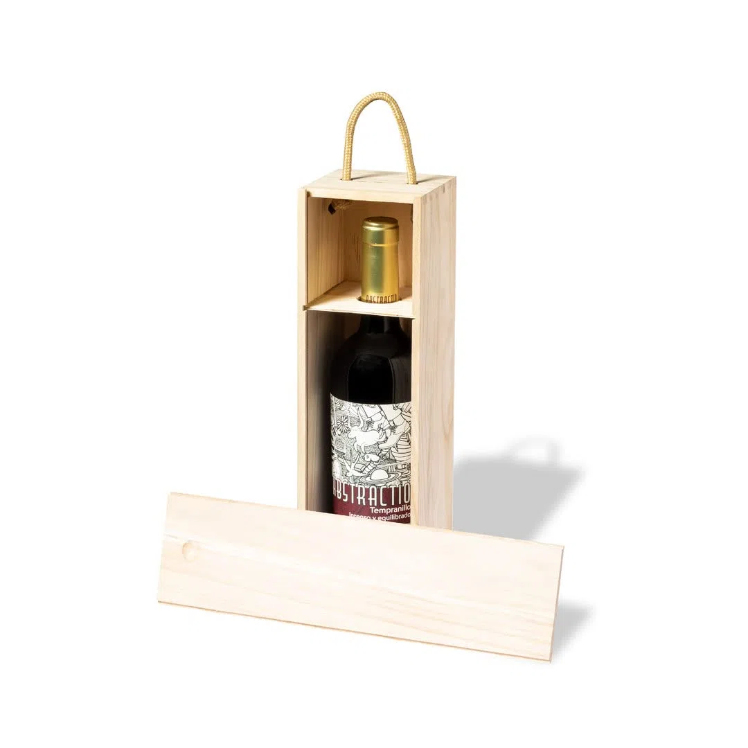 Genérico Pack de 2 Cajas de Madera de Paulownia para Botella de Vino | 750 ml, Ligeras y Reutilizables, Presentación Elegante, Para Regalos y Celebraciones