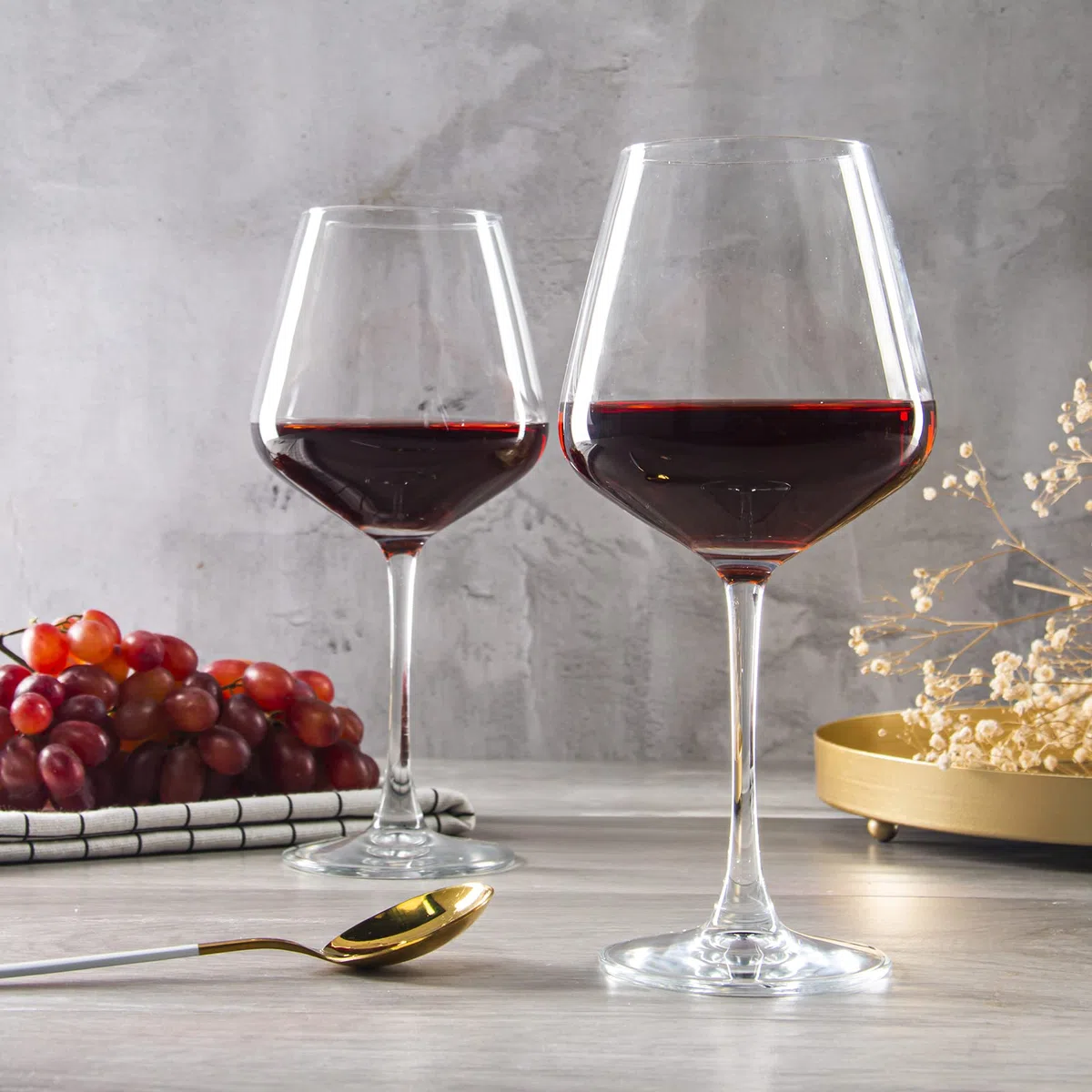 YANGNAY Copas de vino (juego de 6, 20 onzas), grandes copas de vino burdeos transparentes para vino tinto, borde liso, aptas para lavavajillas