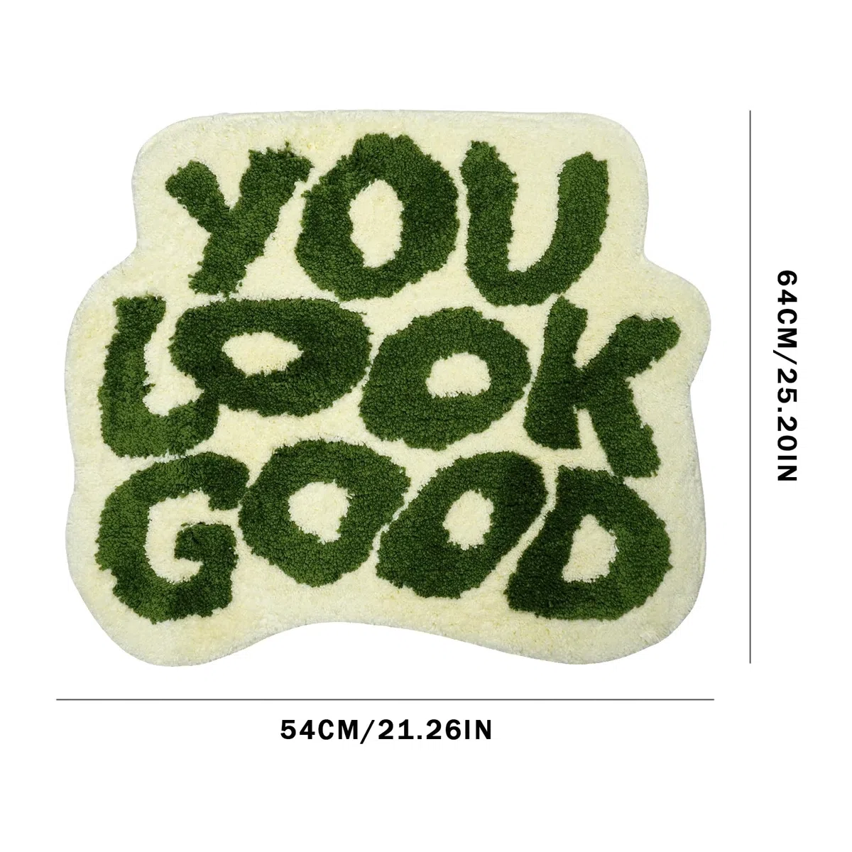 Alfombra Baño Divertida,Alfombra Antideslizante Lavable Creatividad,Alfombrilla de Pelo Medio Alfombrilla de Ducha Absorbente,Tapete Casa de Baño,54x64cm Verde