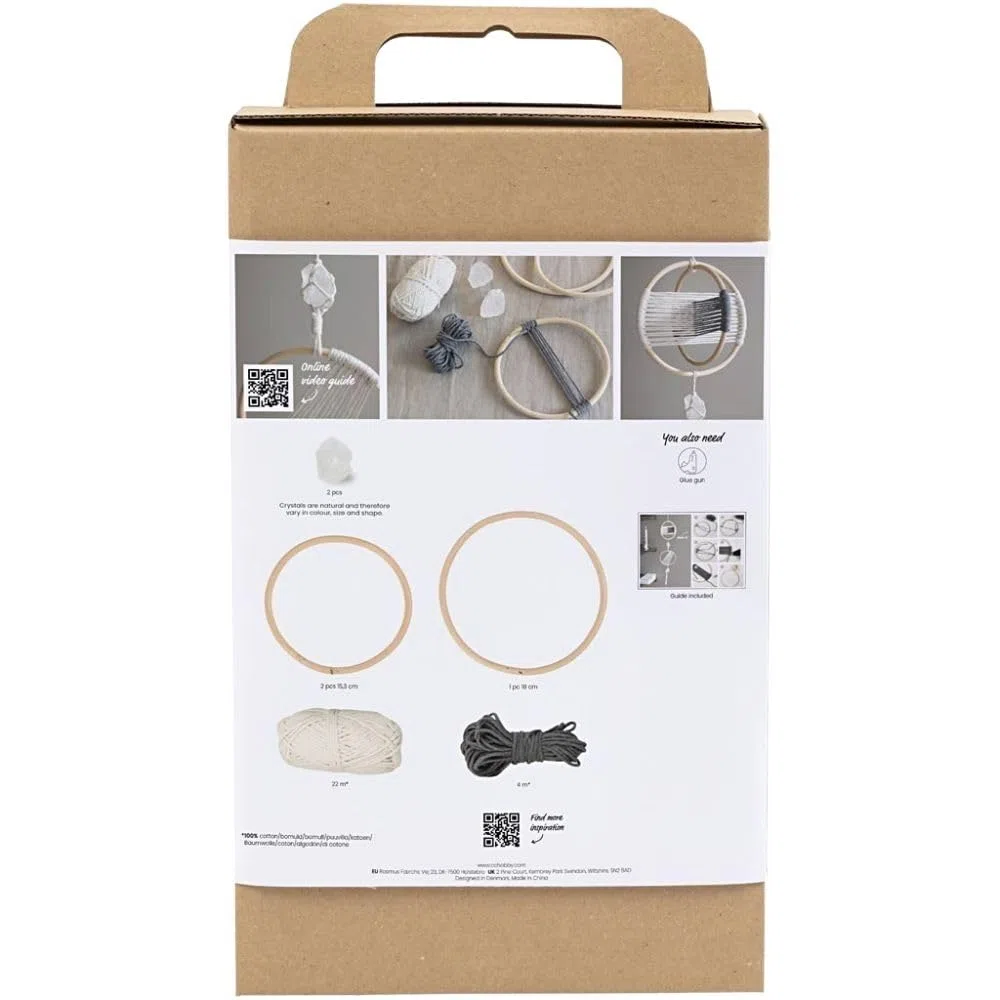 Creativ Kit de manualidades Macramé, blanco roto, gris, 1 paquete
