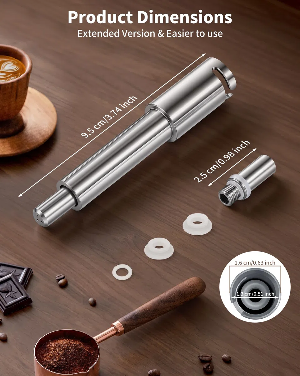 MOWETOO Boquilla de Vapor para Cafetera - Boquilla Espumadora Inoxidable para Cafetera Espresso, Tubo para De’Longhi Dedica EC680 EC685, Una Abertura y Tres Aberturas, Upgrade Latte Art