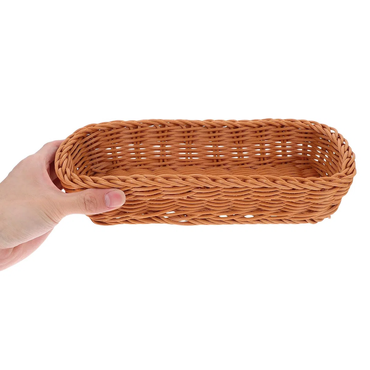 Mobestech Cesta de Ratán Sintético para Guardar Palillos y Cuchillos Organizador de Vajilla para Cocina Cesta para Cubiertos de Plástico para Almacenar Utensilios de Cocina