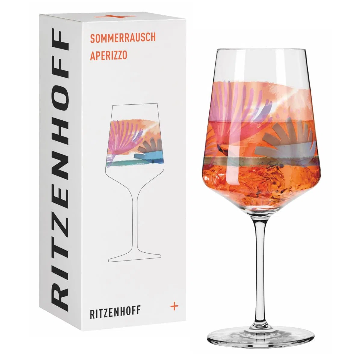 Ritzenhoff 2841010 Vaso de aperitivo 500 ml - Serie Sommerrausch nº 10 con colorido motivo de acuarela - Made in Germany