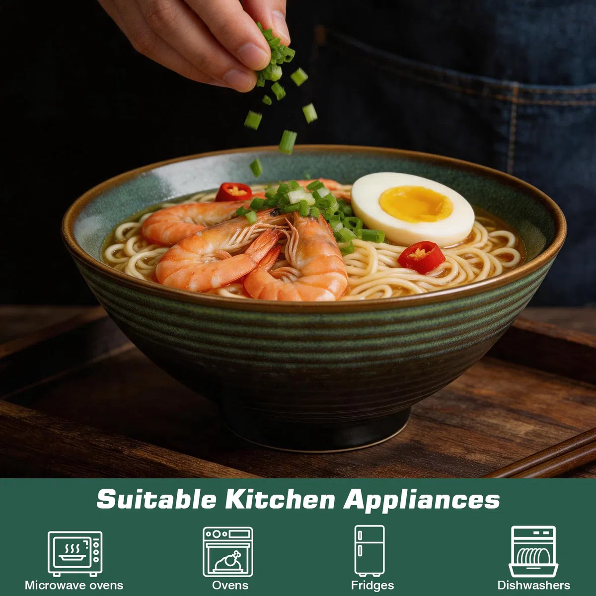Juego de 2 Cuenco de Ramen, Ramen Bowl de Cerámica de 1200 ml con Palillos y Cucharas, Bol Ramen Japonés, Tazón Ramen De Cerámica, Ensaladeras, Tazones de Sopa de Porcelana