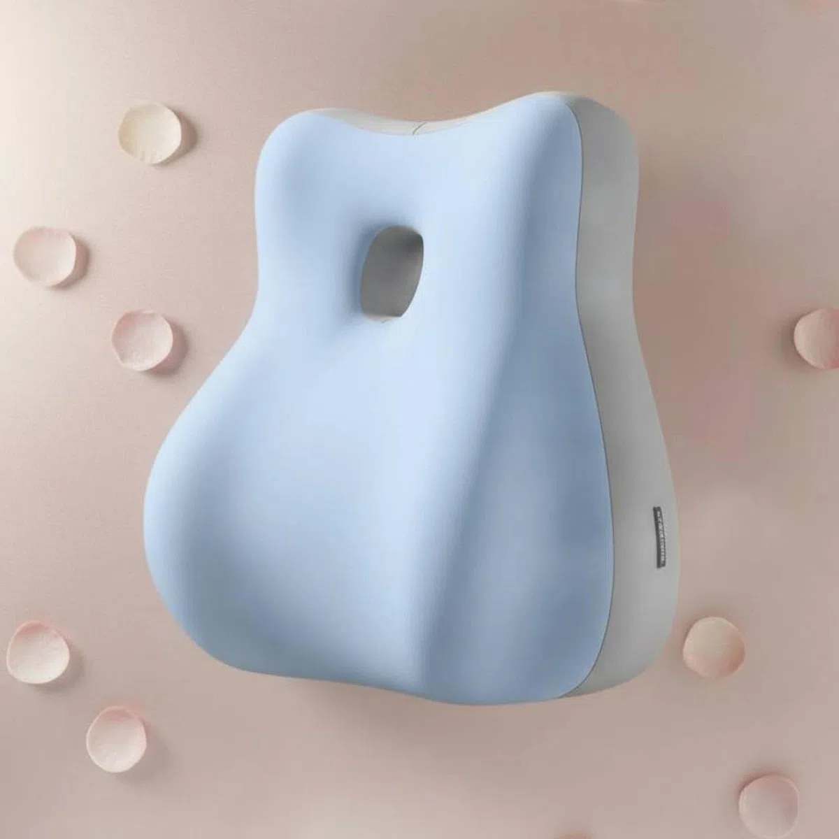 Almohada de Pareja Cojín para Espalda Ergonómica Espuma Funda Extraíble Disminuye Molestias Lumbares Adecuada para Lectura en Cama Relajación en Sofá Íntimas Trabajo Sedente, Beige+Gris