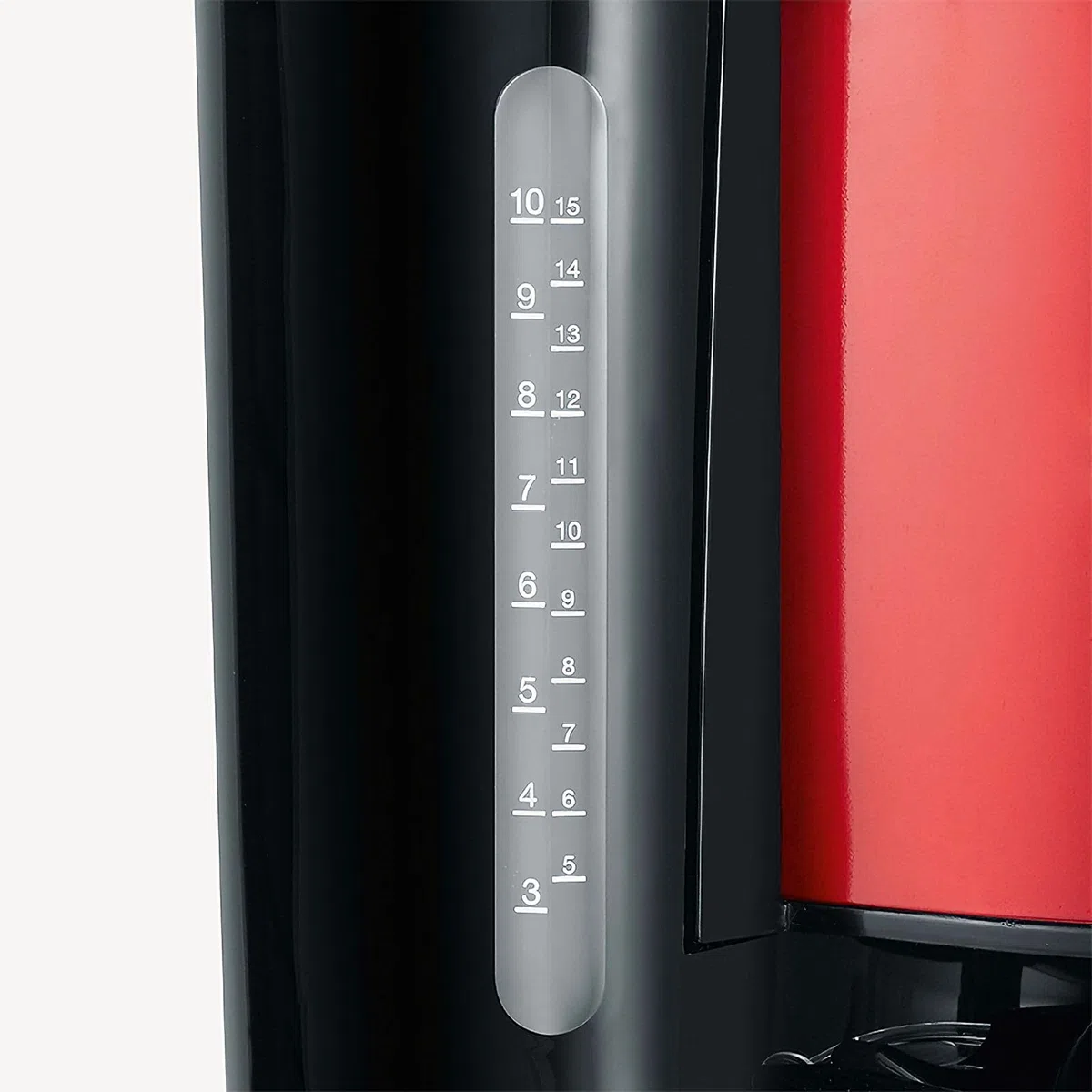 SEVERIN - Cafetera de goteo para 10 tazas, Cafetera de filtro / Cafetera americana con jarra de cristal, Con placa calefactora y desconexión automática, Negro / Rojo, KA 4817