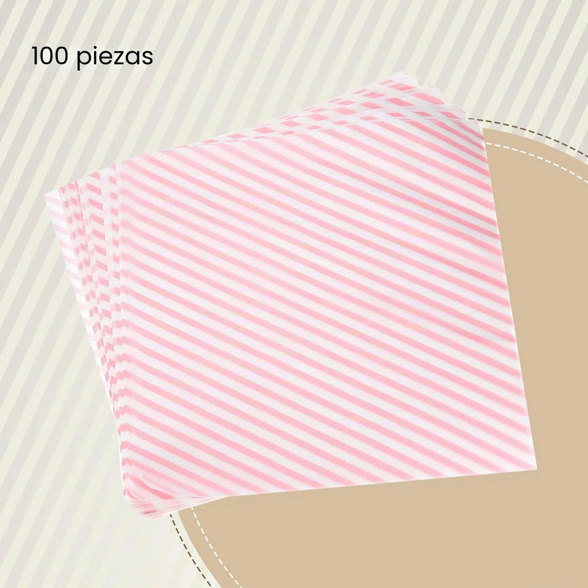 QUARKZMAN 100pcs Papel Antigrasa a Rayas, Papel Cuadrado para Envolver Alimentos Encerado Decoraciones de Fiesta Navidad Pinic para Fritas Hamburguesa Sándwiches, Rosa,30x30cm