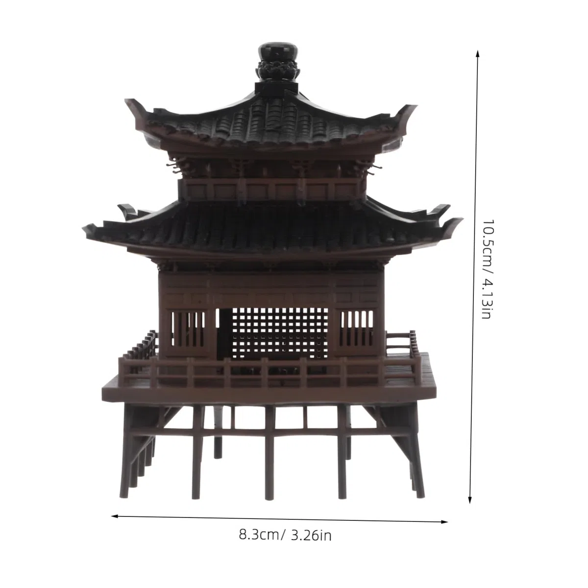 Mini Pagoda Garden Statue Asian Zen Style Micro Landscape Ornament For Fish Tank and Home Décor Plastic Pavilion Model with Detailed Traditional Architecture Design