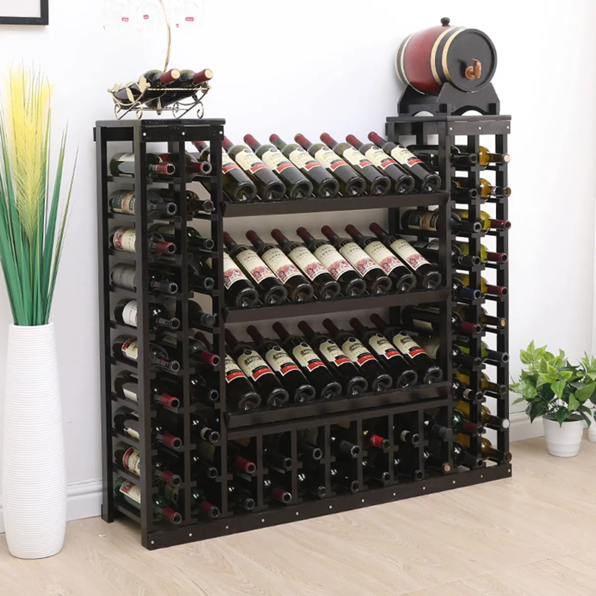 Botellero de madera con soporte para botellas: enfriador de vino de madera para bar/mostradores, armario de partición para botellas de vino Sto Slish Wine Sto Solut