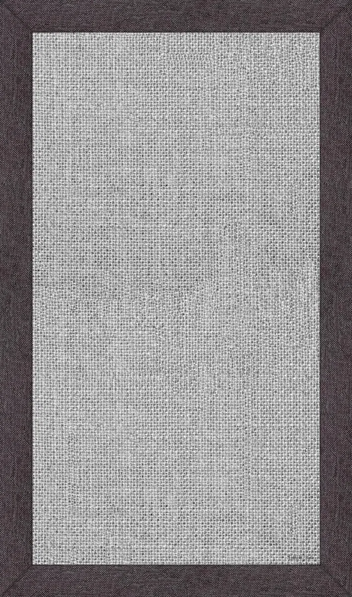 DobleUve Estudio Alfombra Vinílica Impresa Yute Marco Gris 47x80 | Antideslizante y Lavable para Cocina | Ideal para Verano
