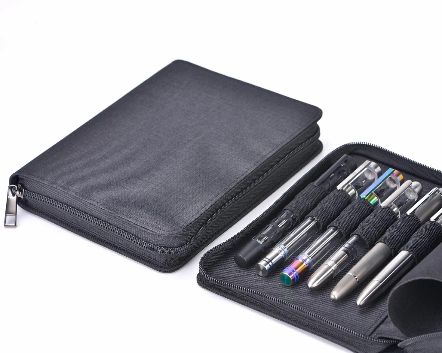 Asvine Estuche para Pluma estilográfica, de Lona Impermeable, con Ranura Individual con Cremallera