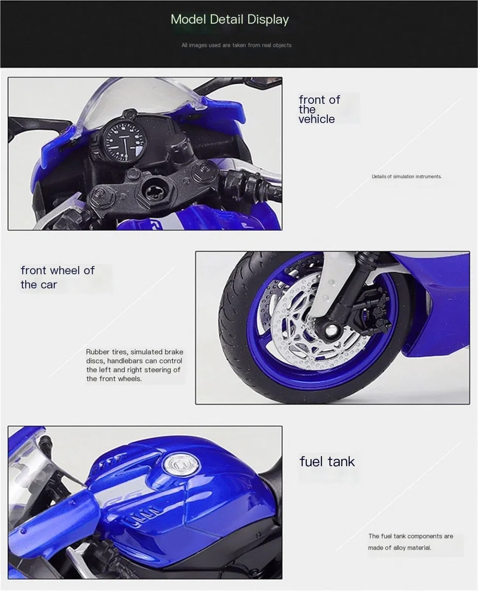 Modelo De Motocicleta A Escala 1:12 Metal Fundido A Presión con Piezas Plástico 2020 para Yamaha YZF-R6 YZFR6 YZF R6