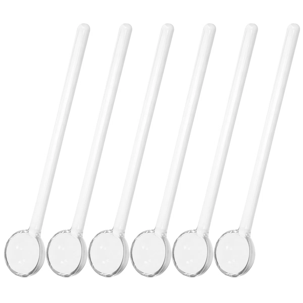 UPKOCH Juego de 6 cucharas de cristal para café, postres, té, helado, para café, té, mermelada, de baño