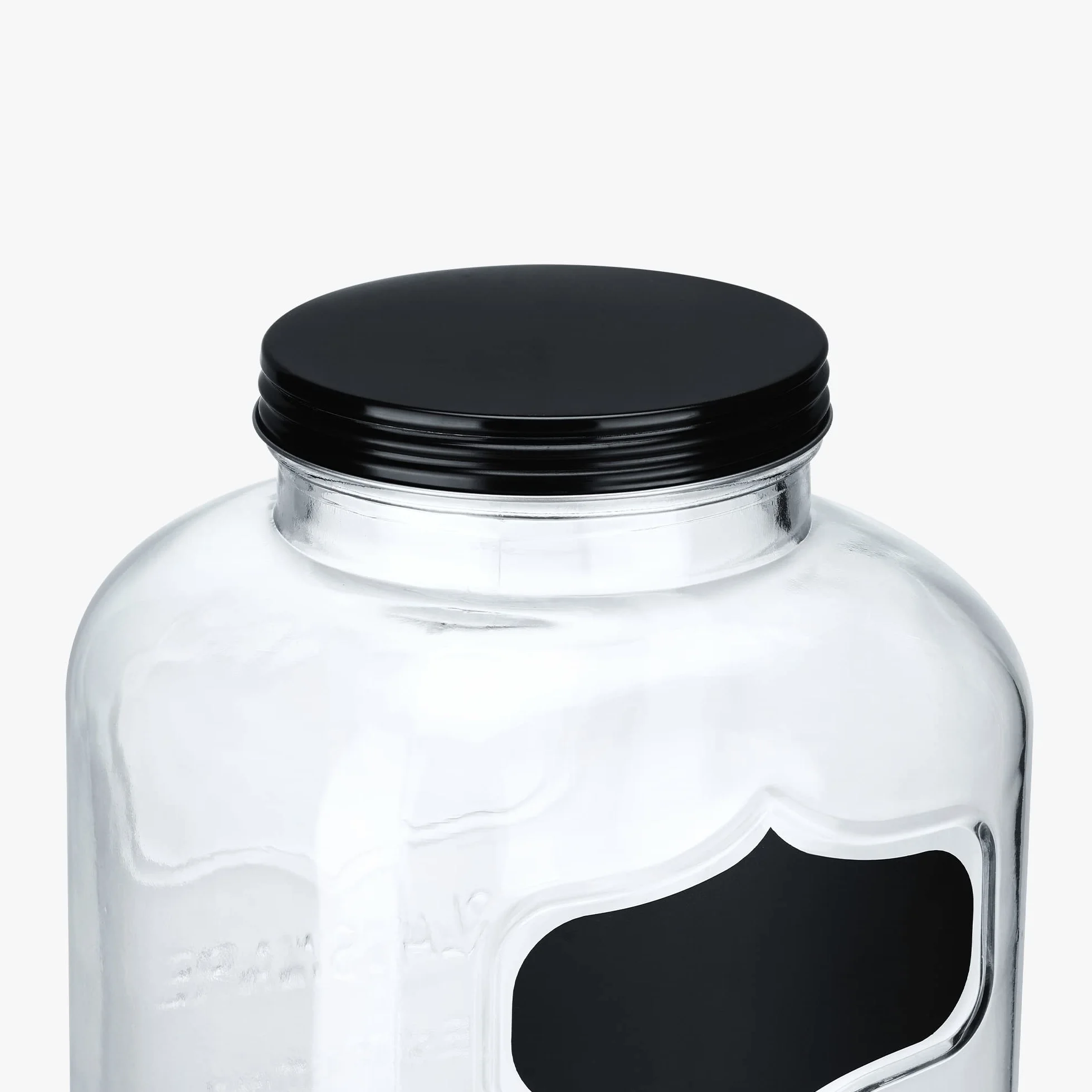 Navaris Dispensador de Bebidas con Grifo - Recipiente de Vidrio de 5 L - Botella de Cristal con Base metálica - Garrafa de Cristal con dosificador