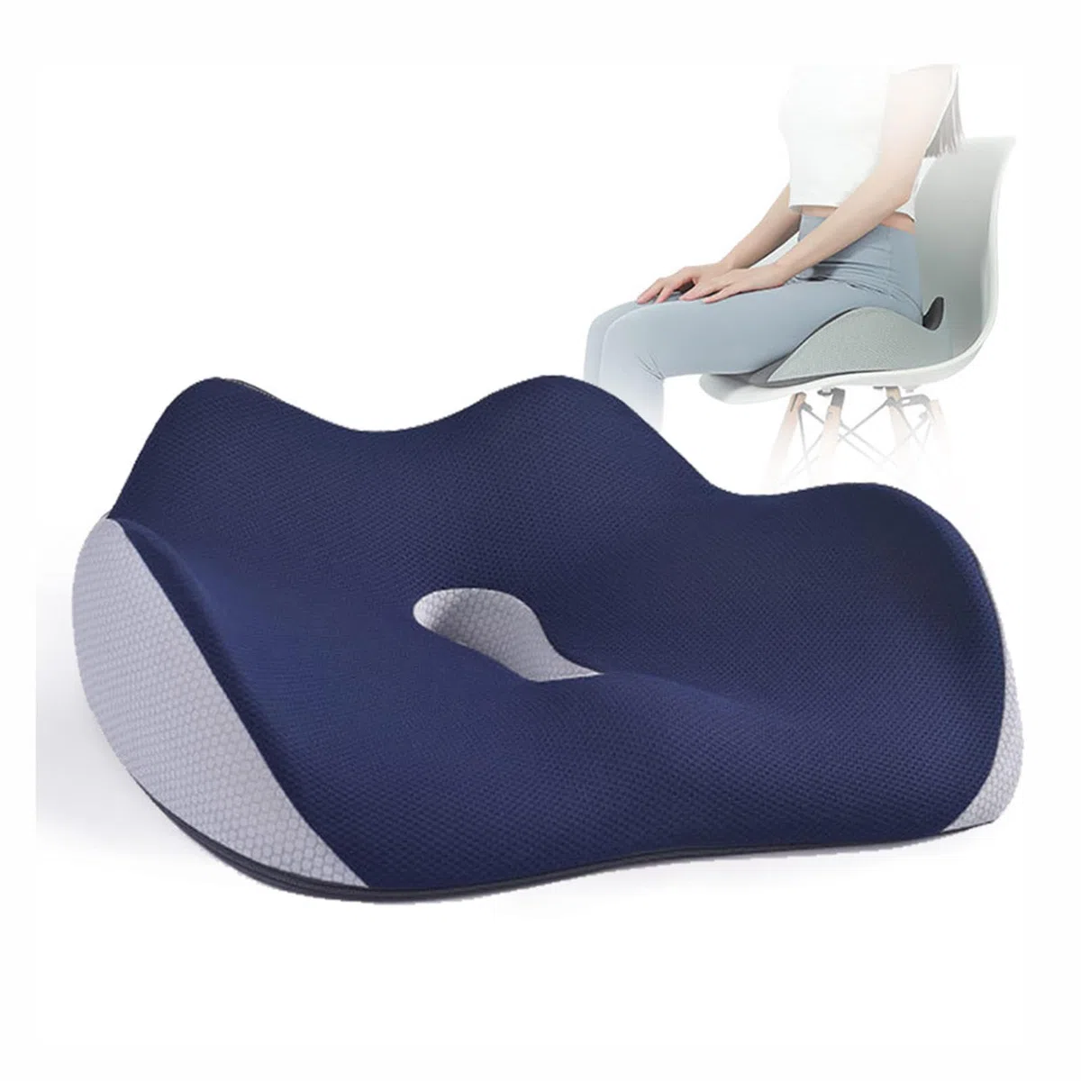 Cojines para aliviar la presión en los glúteos, cojín ortopédico para sentarse, lavable y ergonómico, almohada para el coxis para estar sentado durante largas horas en la oficina o el coche, color a