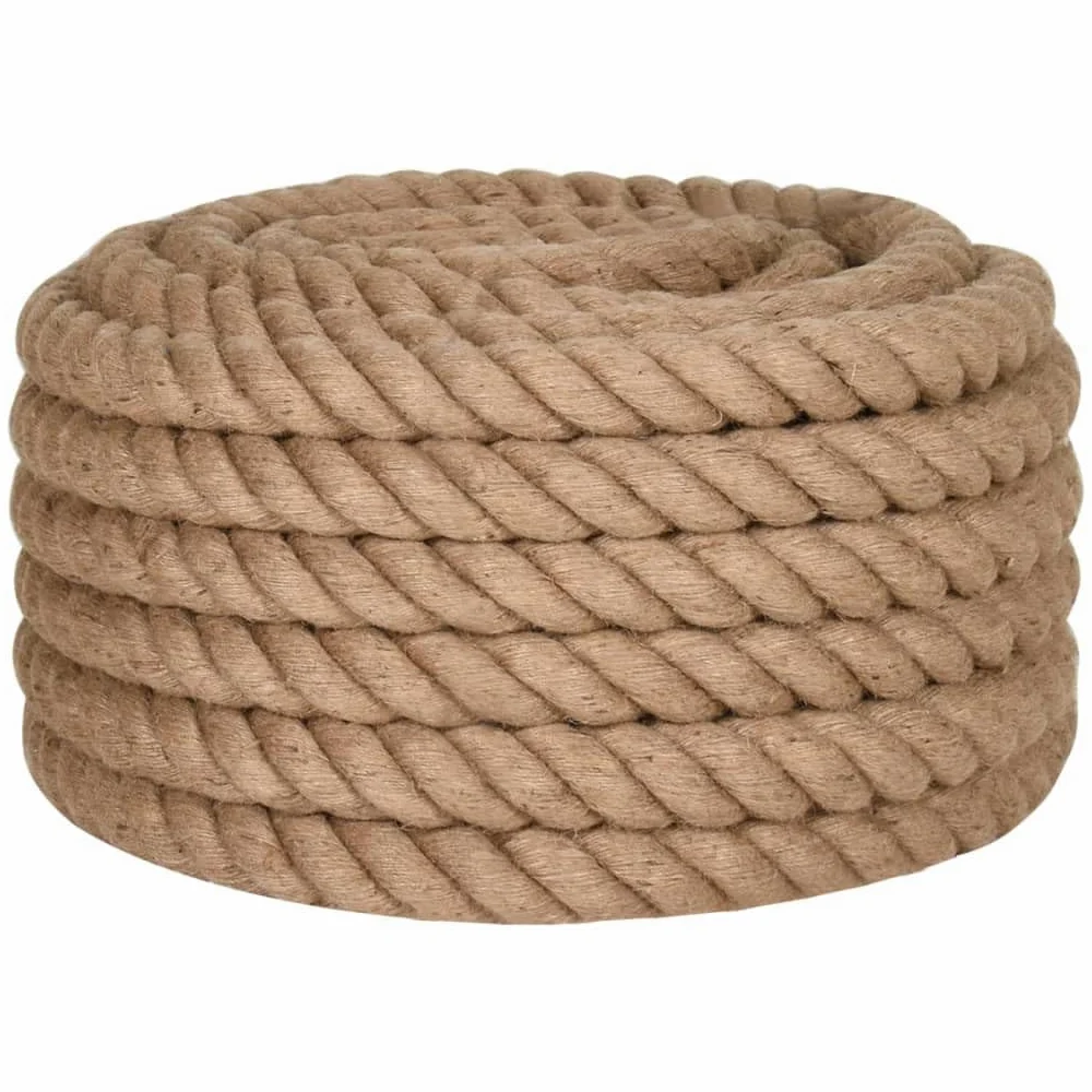 Cuerda de yute de 25 m de longitud, 40 mm de grosor, cuerda trenzada de yute natural para manualidades, arreglos florales, horticultura, embalaje y trenzado