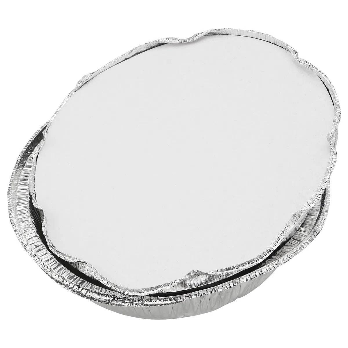 Paquete de 40 bandejas de papel de aluminio de 8 pulgadas con tapas de papel, bandejas redondas de papel de aluminio de 900 ml, recipientes redondos de papel de aluminio, bandejas de hornear