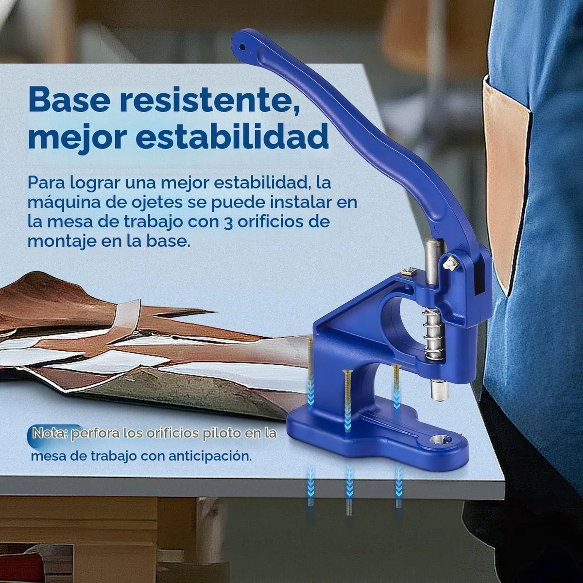 Bonvoisin Máquina Manual De Ojales A Presión, Con 3 Punzones | 1500 Ojales (6/10/12mm), Martillo, Base Metálica, Para Cuero, Jeans, Cartón, Tapetes, Ahorro En Laboratorio