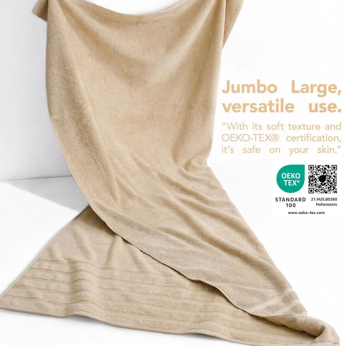 American Soft Linen - Toallas de baño tamaño Extragrande 89 x 178 cm 100% algodón Turco, Toalla para baño, Playa y Piscina, Color Beis