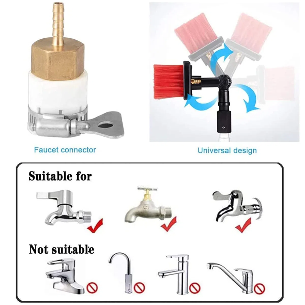 Kit de limpieza Teles de 9 m con cabezal de cepillo de 30 cm para paneles solares, herramienta para exteriores para un sistema de limpieza eficiente