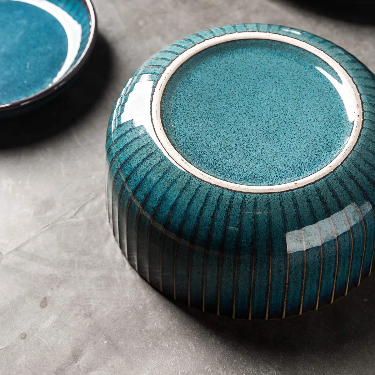 CSYY Cuencos de cereales, Cuenco de porcelana de 4 piezas, cuenco para sopa, apto para microondas y apto para lavavajillas, para cereales, sopas, postres, ensaladas-azul