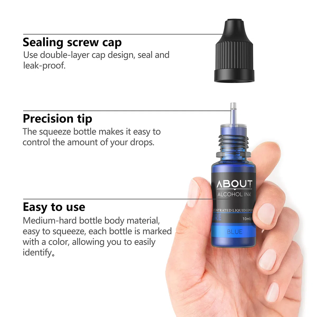 Juego de 30 colores de tinta de alcohol, resina epoxi concentrada, tinte de resina alcohólica para manualidades, pintura y joyas, 10 ml cada uno