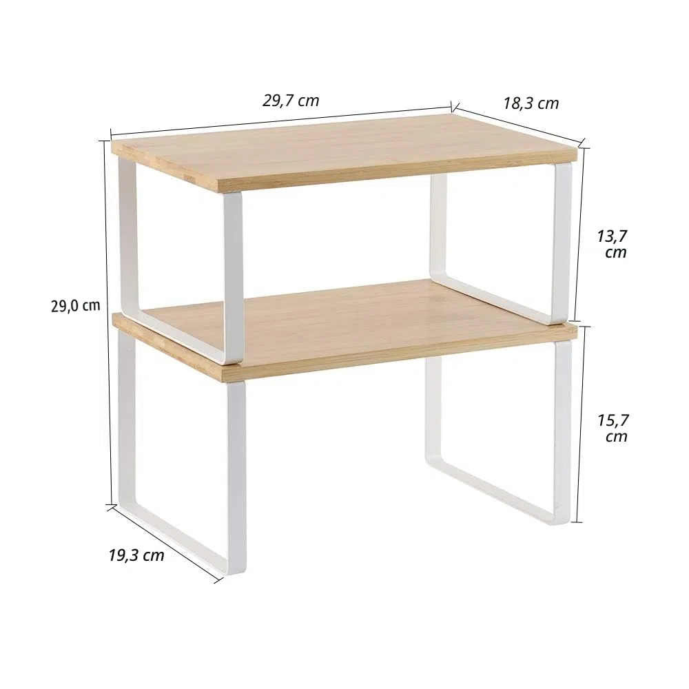 Nandae Juego de 4 Organizador Cocina Estanteria Cocina, Organizador Armarios Cocina Apilable para Encimera, Gabinete, Estantes de Almacenamiento para Alimentos y Cubiertos