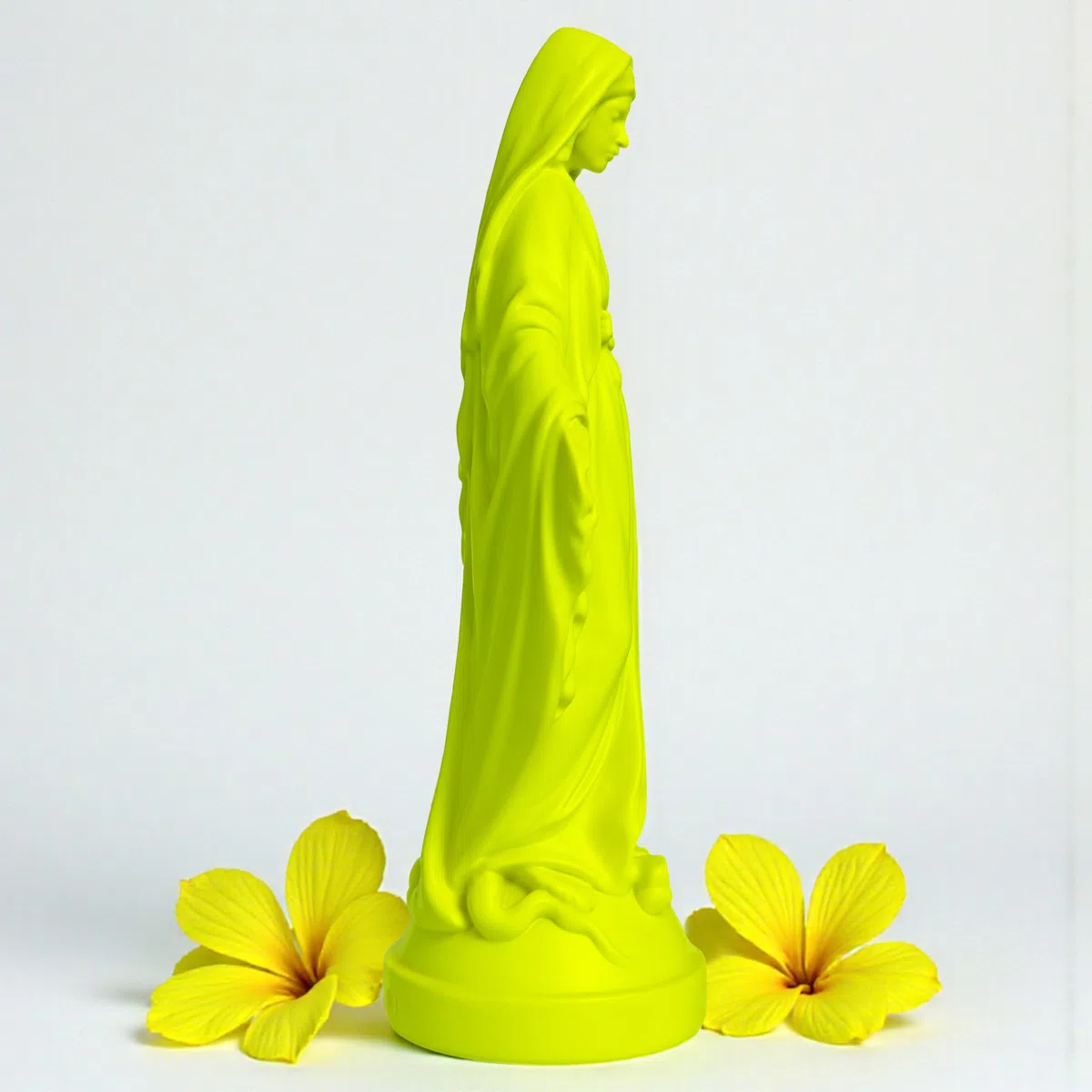 Pop Mary, Estatua Moderna de la Virgen María, Figurina Decorativa de Resina, Regalo Único de Colección (Amarillo Neón)