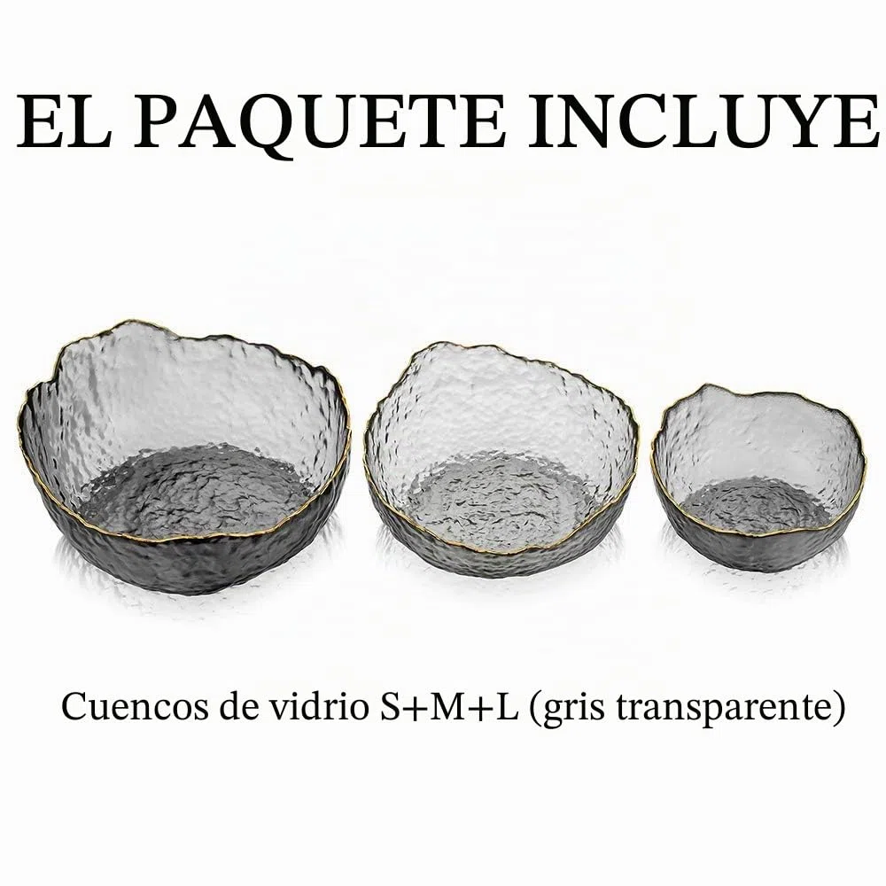 Tazones De Vidrio Para Servir Juego De 3 Tazones De Ensalada Apilables De Color Gris Ahumado Tazón Profundo Para Sopa Sopa De Frutas Pasta Curry Palomitas De Maíz Cereal Traje Para Mezclar Comedor