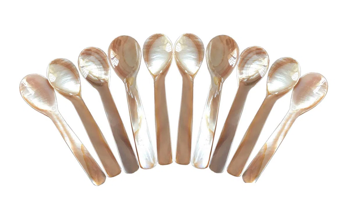 DUEBEL 10 Cucharas para Caviar (Rosa, 9cm)