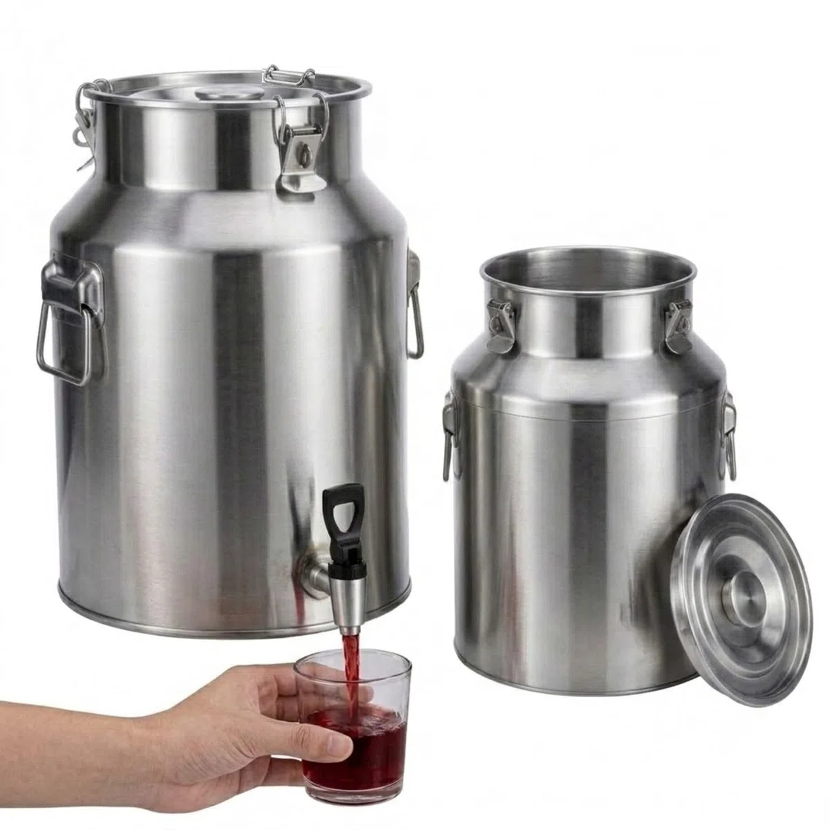 5 Litros Barril Cerveza con Grifo 201 Inox Lechera Cubo de Leche Hermético | Dispensador Bebidas Aceite Vino Agua Cocina Sellado Cubo de Leche con Grifo Barril Cerveza Hogar(No Spigot,8L)