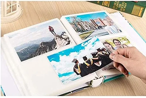 Álbum de Fotos Inserto de 6 Pulgadas para Parejas, Estudiantes, álbum de graduación, Libro, Grano de Madera clásico(Color:#2)