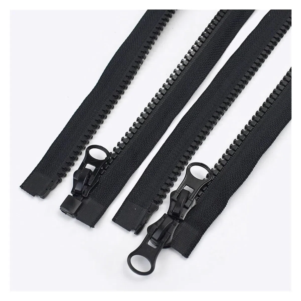 cremalleras para coser, 2 cremalleras blancas y negras de doble cursor con extremo abierto for coser abrigos, ropa, tiendas campaña accesorios bricolaje(White,60CM-NO5)