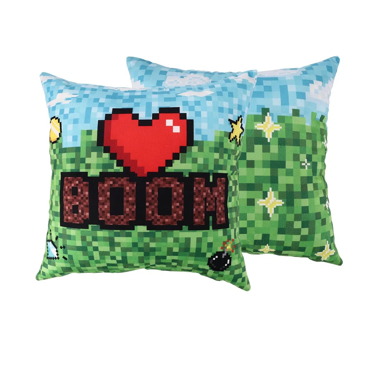 SAVITA Funda de Almohada Pixel, 40x40cm Suave Felpa Corta Funda de Cojín Pixel para Niños Cojín Dormitorio Sofá Decoración