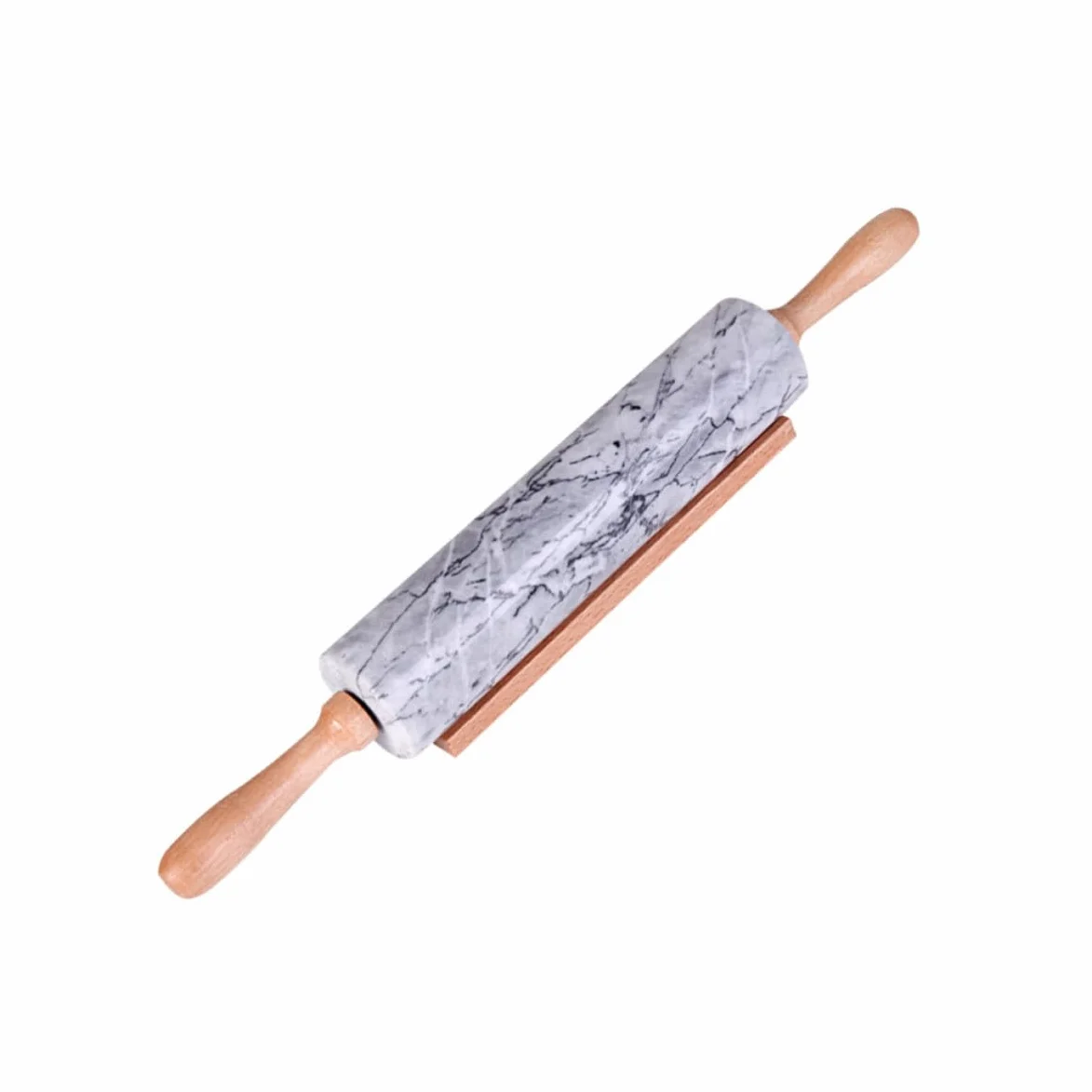 Ipetboom Rodillo para Hornear Masa de Mármol Mango de Madera, Práctico y Multiusos para Cocina y Elaboración Artesanal de Fideos