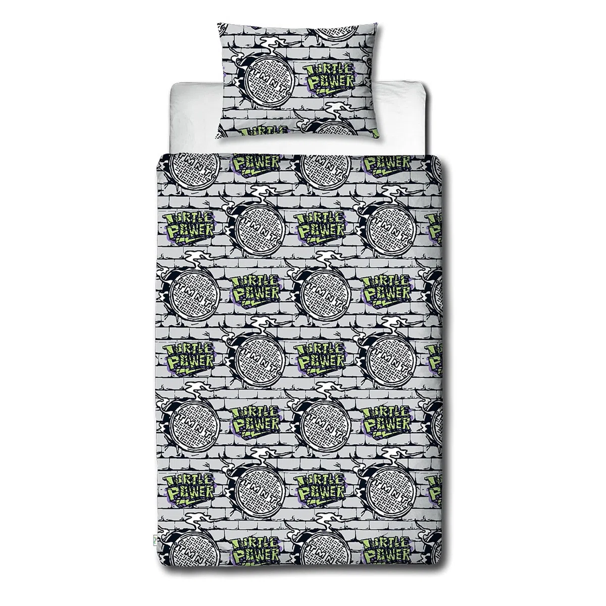 Character World Juego de Funda de edredón Oficial de Las Tortugas Ninja Mutantes Adolescentes | Diseño de Poder Reversible de 2 Caras, Incluye Funda de Almohada a Juego TNMT