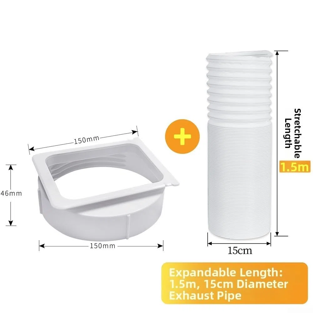 Portátil, tubo de escape acondicionador, manguera para Midea, kit de conector de CA de 150 mm, extensible resistente al calor, conducto de refrigeración PP, reemplazo, accesorios móviles de