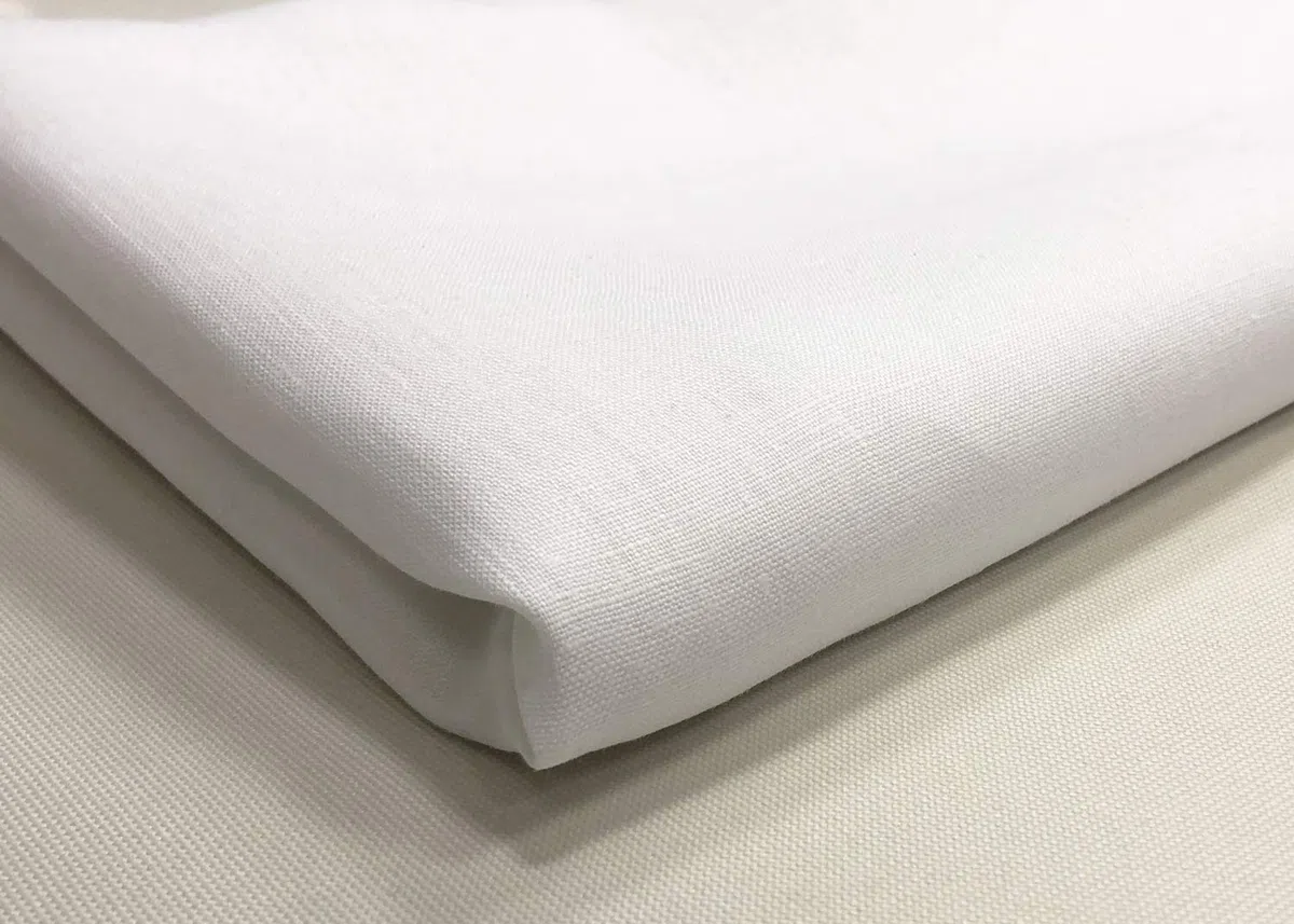 A-Express Natural Pura 100% Tela de lino Material suave Confección de vestidos Moda Bolsa de lino 140cm ancho - 1 Metro (100cm x 140cm) Blanco