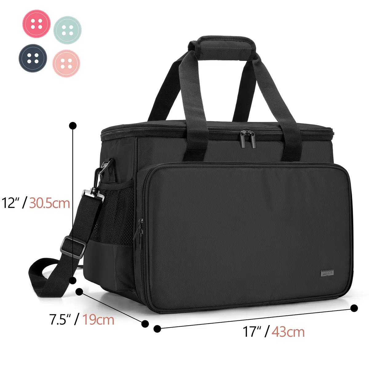 Luxja Máquina de Coser Trolley Bolso, Bolsa para Máquina de Coser, Funda Maquina de Coser (No Incluido Accesorios)