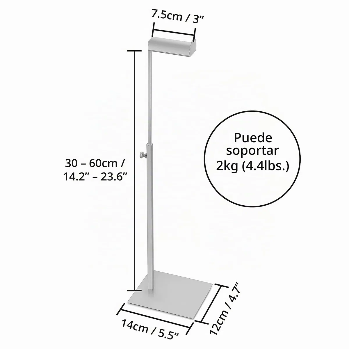 Perchero de Pie Ajustable para Bolsos [Pack de 2] - Soporte para Bolsos de Mano Multiusos - Colgador Bolsos de Acero Inoxidable Plata Metálico - Fácil Ajuste de la Altura, Base Plana Estable