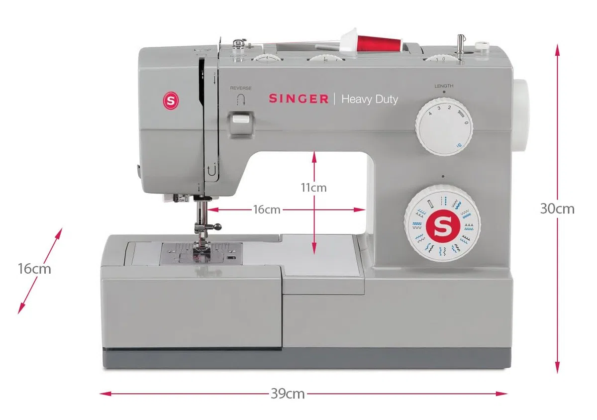 Singer Máquina de Coser Heavy Duty 4423, Motor Potente con Placa de Extensión y Pie Overlock CUCIREONLINE