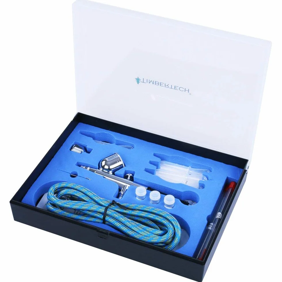 Timbertech - ABPST01 - Kit de aerógrafo - Incluye Adaptador, Manguera, boquillas y Agujas